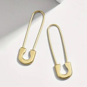 14k Gold Plated Safety Pin Earrings